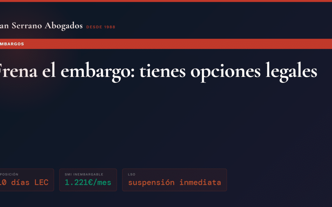 Cómo parar un embargo: guía y opciones legales 2026