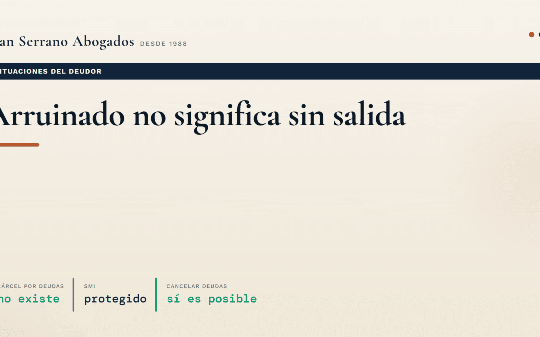 Estoy arruinado: qué opciones legales tengo en España