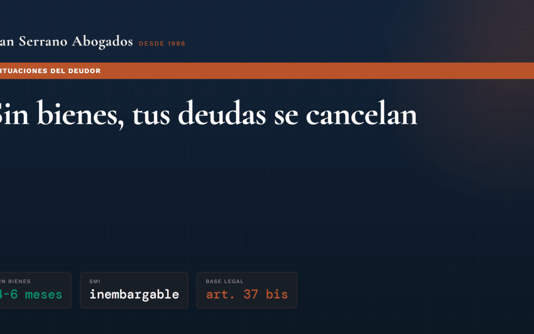 No puedo pagar mis deudas y no tengo bienes: soluciones legales